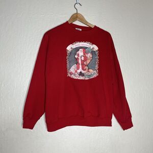 Vintage 20/20 Sport Inc. Red Christmas Santa  Sweatshirt Women’s Size Large